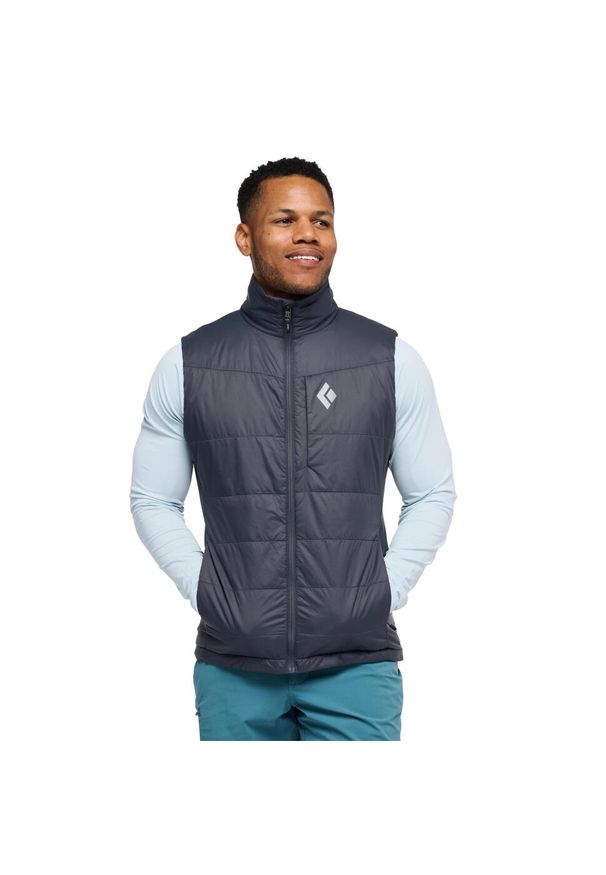 Kurtka puchowa bez rękawów Black Diamond Solution 2.0. Kolor: szary, brązowy, niebieski, zielony, wielokolorowy. Materiał: puch. Długość rękawa: bez rękawów. Sport: turystyka piesza