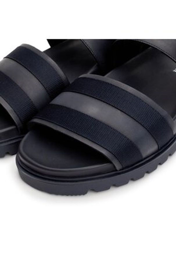 TOMMY HILFIGER - Tommy Hilfiger Sandały Elevated Hilfiger Strappy Sandal FM0FM05008 Granatowy. Kolor: niebieski. Materiał: skóra