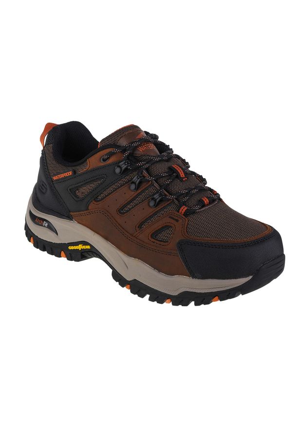 skechers - Buty trekkingowe męskie Skechers Arch Fit Dawson Argosa. Zapięcie: sznurówki. Kolor: brązowy. Materiał: materiał, tkanina, syntetyk. Szerokość cholewki: normalna