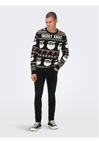Only & Sons Sweter Xmas Santa 22023994 Czarny Regular Fit. Kolor: czarny. Materiał: syntetyk #2