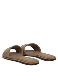 Calvin Klein Klapki Round Flat Sndl Lth Bar Hw 2 HW0HW02925 Beżowy. Kolor: beżowy. Materiał: skóra #2