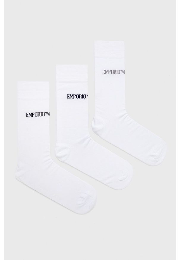 Emporio Armani Underwear Skarpetki (3-pack) męskie kolor biały. Kolor: biały
