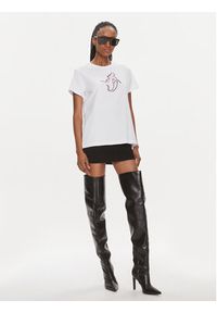 Pinko T-Shirt 100789 A1OC Biały Regular Fit. Kolor: biały. Materiał: bawełna #5