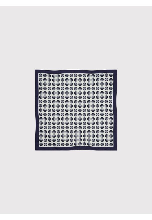 Pako Lorente - PAKO LORENTE – Biała poszetka męska w geometryczny wzór. Kolor: biały. Materiał: poliester. Wzór: geometria