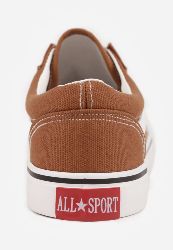 Born2be - Brązowe Tenisówki Trampki pod Kostkę z Ozdobnym Paskiem Wiolana. Okazja: na co dzień, na spacer. Zapięcie: pasek. Kolor: brązowy. Materiał: jeans. Styl: casual, sportowy