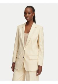 Hugo - HUGO Marynarka Anetali 50560000 Beżowy Oversize. Kolor: beżowy. Materiał: syntetyk #1