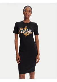 Versace Jeans Couture Sukienka codzienna 79HAOE06 CJ02E Czarny Regular Fit. Okazja: na co dzień. Kolor: czarny. Materiał: syntetyk. Typ sukienki: proste. Styl: casual #1