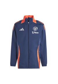 Adidas - Kurtka dresowa zewnętrzna Manchester United 2024/25. Kolor: niebieski. Materiał: dresówka. Sport: piłka nożna #1