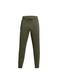 Spodnie dresowe z naszywkami Under Armour Icon Fleece. Kolor: zielony, biały, wielokolorowy. Materiał: dresówka. Długość: długie. Wzór: aplikacja. Sport: fitness #1