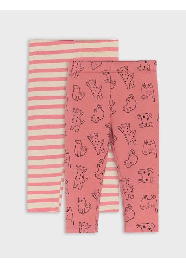 Sinsay - Legginsy 2 pack - różowy. Kolor: różowy
