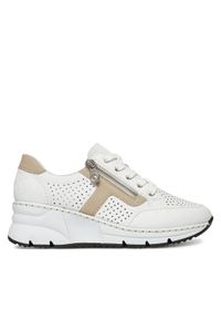 Rieker Sneakersy N6304-80 Biały. Kolor: biały. Materiał: skóra