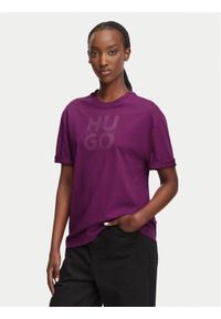 Hugo - HUGO T-Shirt Dashire_5 50566678 Różowy ciemny Relaxed Fit. Kolor: różowy. Materiał: bawełna #1