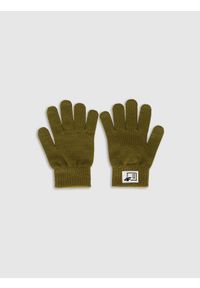 4f - 4F Rękawiczki dzianinowe z wiskozą dziecięce - khaki L/XL. Kolor: brązowy, wielokolorowy, oliwkowy. Materiał: wiskoza, dzianina. Styl: klasyczny