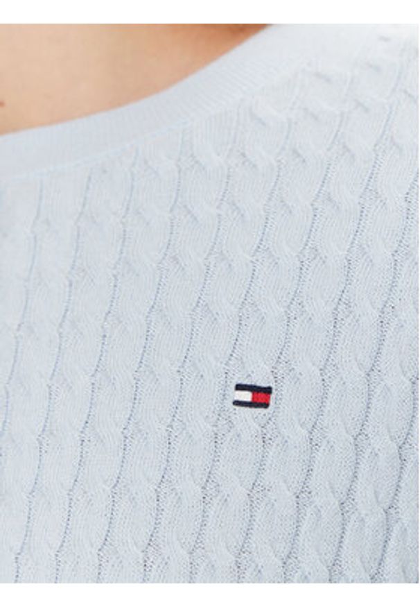 TOMMY HILFIGER - Tommy Hilfiger Sweter WW0WW44993 Błękitny Regular Fit. Kolor: niebieski. Materiał: bawełna