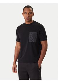 Karl Lagerfeld - KARL LAGERFELD T-Shirt 755031 561221 Czarny Regular Fit. Typ kołnierza: dekolt w karo. Kolor: czarny. Materiał: bawełna #1