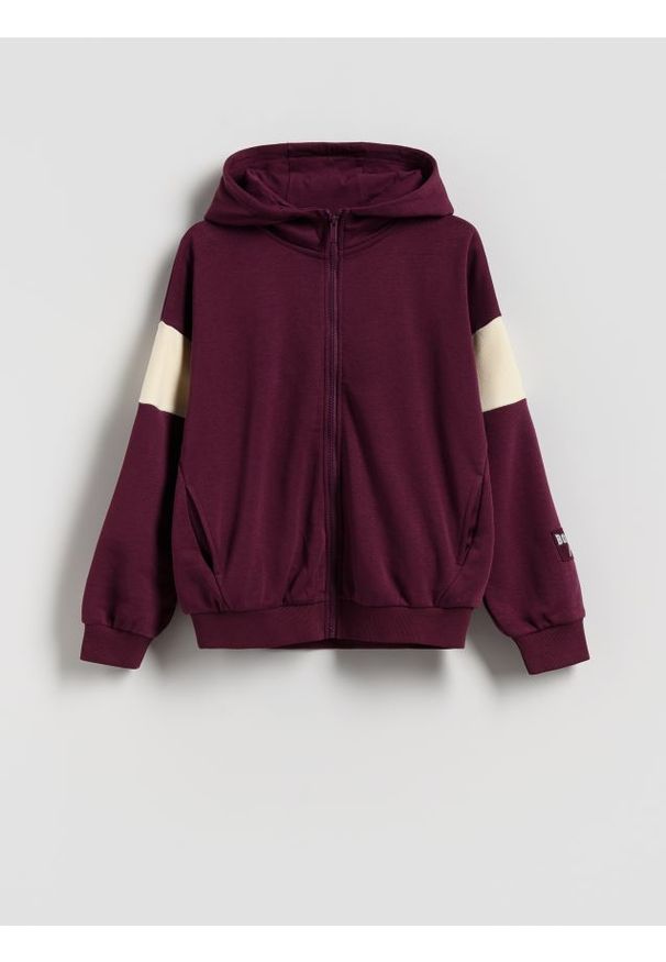 Reserved - Bawełniana bluza - bordowy. Kolor: czerwony. Materiał: bawełna