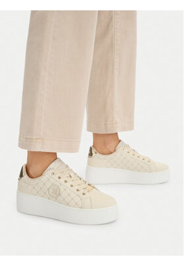 Nine West Sneakersy EO-SS26-3C601 Beżowy jasny. Kolor: beżowy. Materiał: skóra
