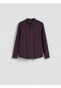 Reserved - Koszula slim fit z bawełną - fioletowy. Kolor: fioletowy. Materiał: bawełna #1