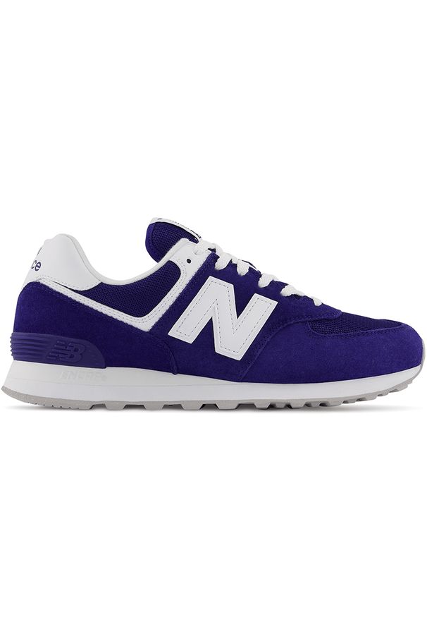 Buty New Balance ML574PK2 – fioletowe. Okazja: na co dzień. Kolor: fioletowy. Materiał: syntetyk, guma, zamsz, skóra, materiał. Szerokość cholewki: normalna. Model: New Balance 574