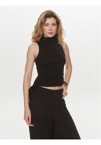 Brave Soul Top LV-69MACIE Czarny Slim Fit. Kolor: czarny. Materiał: bawełna, syntetyk