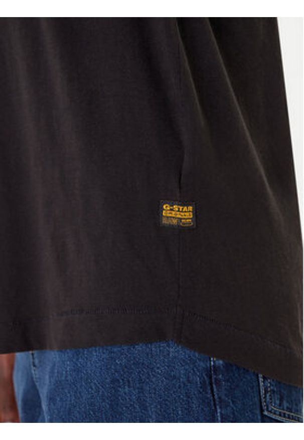 G-Star RAW - G-Star Raw T-Shirt Rolled Up D24524-4107 Czarny Loose Fit. Kolor: czarny. Materiał: bawełna