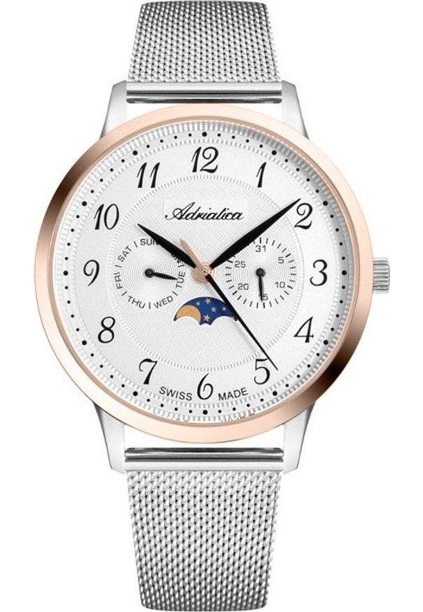 Zegarek Adriatica Zegarek męski Adriatica A1274.R123QF srebrny. Kolor: srebrny