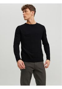 Jack & Jones Sweter Emil 12208364 Czarny Regular Fit. Kolor: czarny. Materiał: bawełna #1