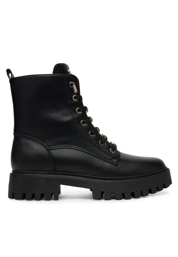 Guess Trapery FLTFNA ELE10 Czarny. Kolor: czarny. Materiał: skóra