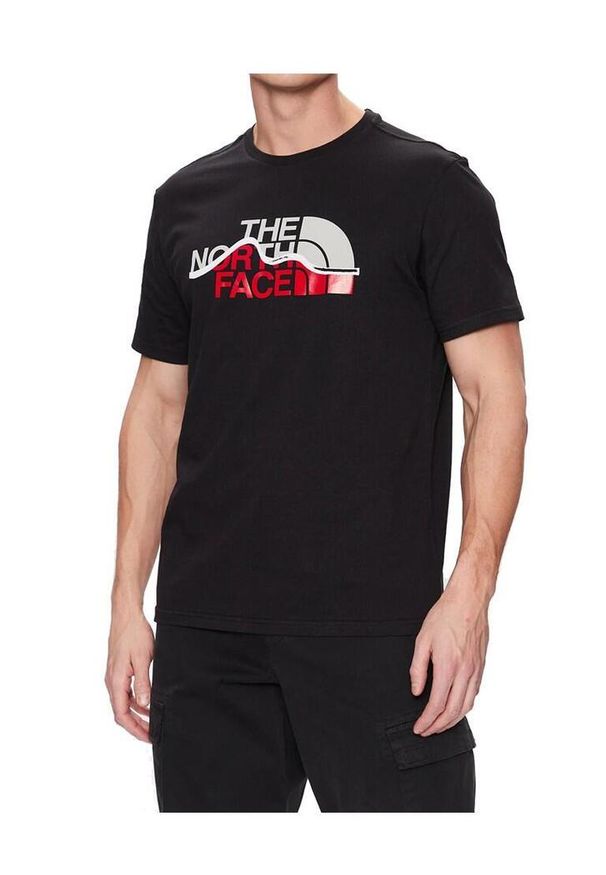 Koszulka turystyczna męska The North Face M Mountain Line Tee. Kolor: czarny. Sport: turystyka piesza