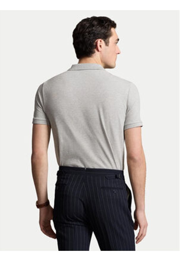 Polo Ralph Lauren Polo 710941439004 Szary Custom Slim Fit. Typ kołnierza: polo. Kolor: szary. Materiał: bawełna