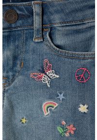 GAP Szorty jeansowe dziecięce z aplikacją regulowana talia. Okazja: na co dzień. Kolor: niebieski. Materiał: jeans. Wzór: aplikacja. Styl: casual