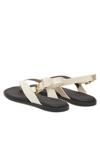 TOMMY HILFIGER - Tommy Hilfiger Sandały Color Block Thong Flat Sandal FW0FW08883 Écru. Materiał: skóra