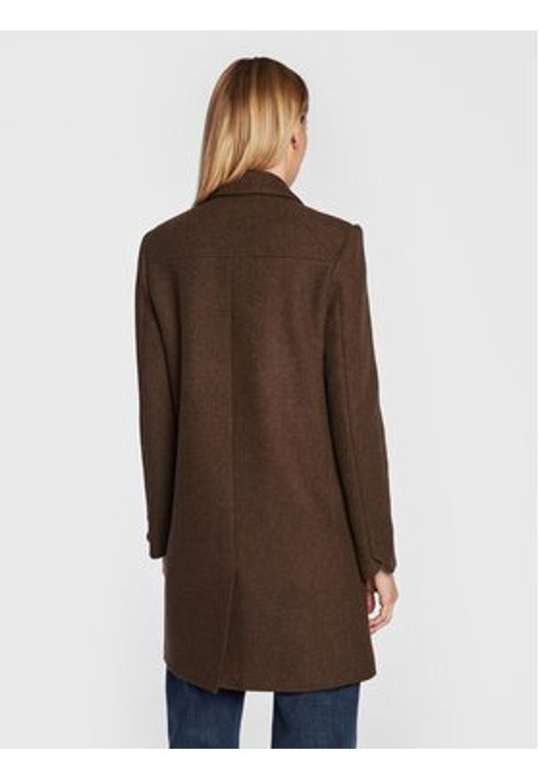 Zadig&Voltaire Płaszcz wełniany Marco WWCO00186 Brązowy Regular Fit. Kolor: brązowy. Materiał: syntetyk, wełna