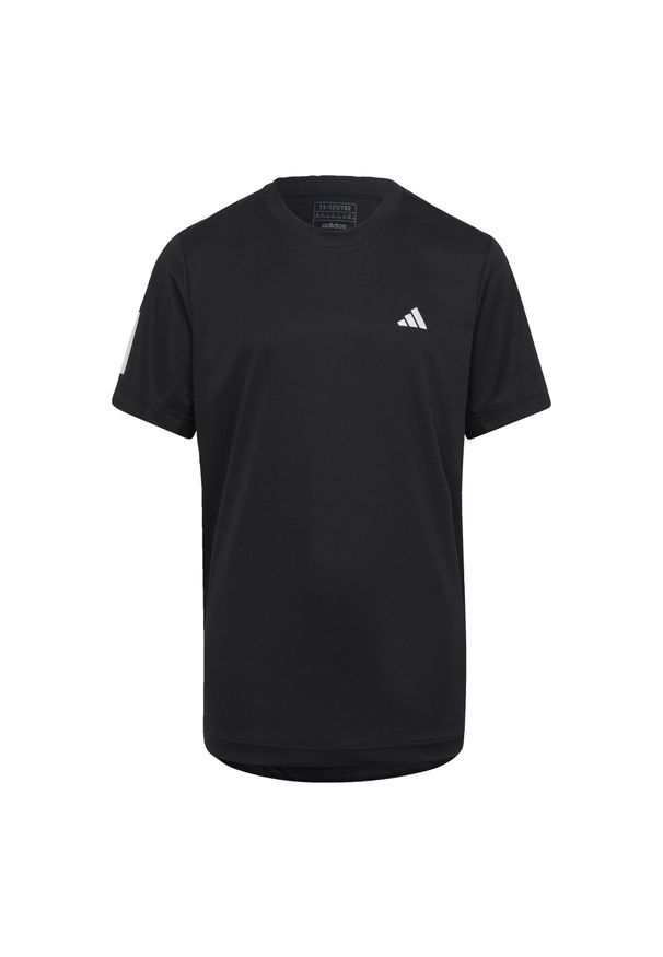 Adidas - Club Tennis 3-Stripes Tee. Kolor: czarny. Materiał: materiał. Sport: tenis