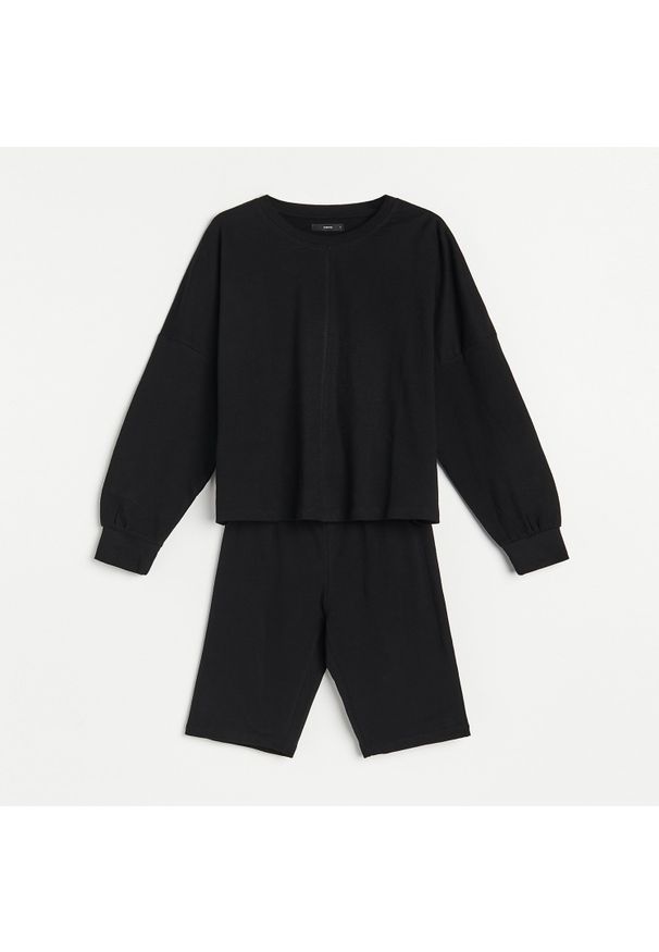 Reserved - Dwuczęściowa piżama - Czarny. Kolor: czarny