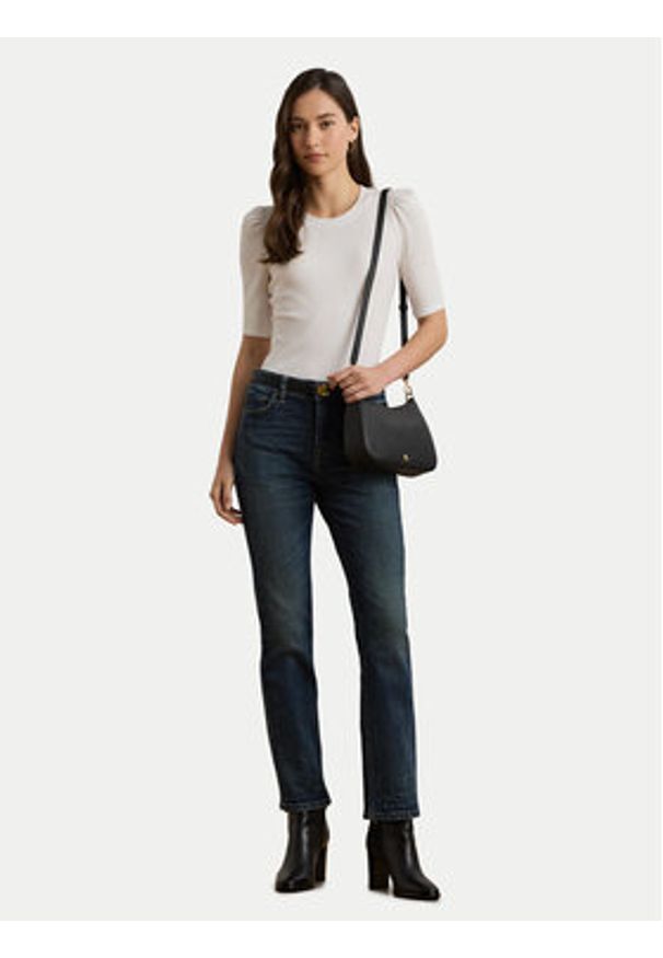 Lauren Ralph Lauren - LAUREN RALPH LAUREN Bluzka 200902618006 Biały Slim Fit. Kolor: biały. Materiał: bawełna