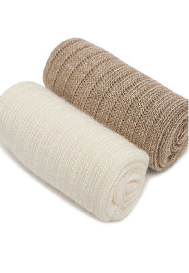 Nine West Skarpety długie CEO_AS_NW_08_W_AW25 (2 PACK) Écru. Materiał: wiskoza