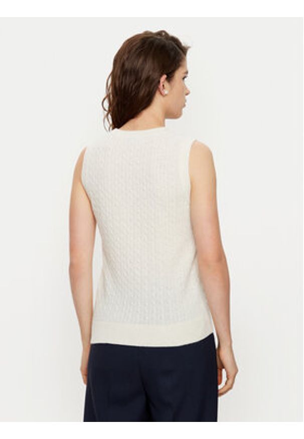 TOMMY HILFIGER - Tommy Hilfiger Kamizelka WW0WW43956 Écru Regular Fit. Materiał: wełna