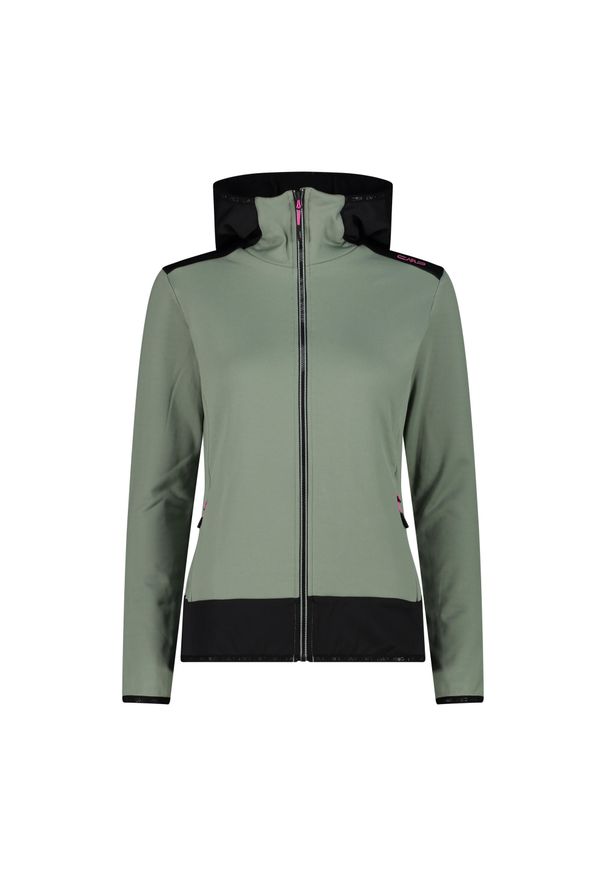 Bluza damska turystyczna CMP 34E2306. Okazja: na co dzień. Kolor: zielony. Styl: casual, sportowy. Sport: turystyka piesza