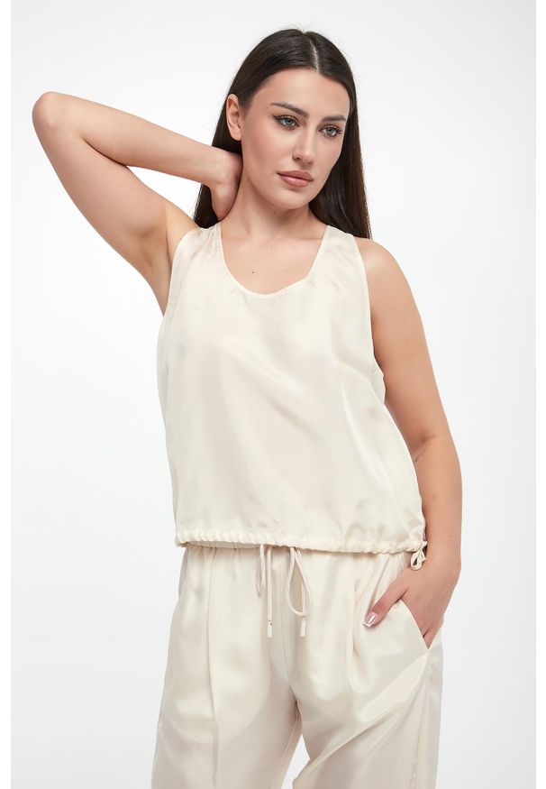 Marella - Top damski jedwabny Meana MARELLA MONOCHROME. Materiał: jedwab