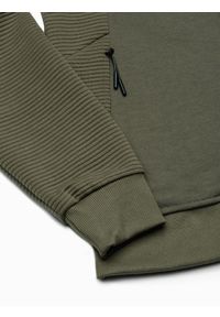 Ombre Clothing - Bluza męska rozpinana z kapturem B1083 - khaki - XXL. Typ kołnierza: kaptur. Kolor: brązowy. Materiał: poliester, bawełna, materiał