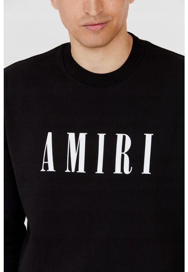 Amiri - AMIRI Czarna bluza męska z dużym białym logo, Rozmiar S. Kolor: czarny