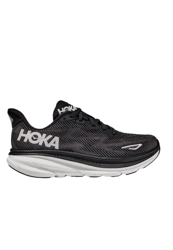 HOKA - Buty do biegania damskie Hoka One One Bwht Clifton 9. Okazja: na co dzień. Zapięcie: sznurówki. Kolor: czarny. Materiał: guma. Szerokość cholewki: normalna. Sport: fitness, bieganie