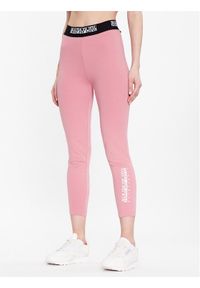 Napapijri Legginsy M-Box NP0A4GKT Różowy Slim Fit. Kolor: różowy. Materiał: bawełna