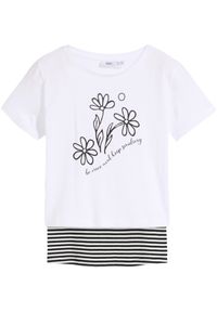 bonprix - Shirt + top dziewczęcy 2 w 1 (2 części), z bawełny organicznej. Kolor: czarny. Materiał: bawełna #1