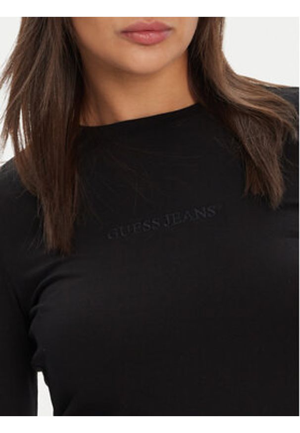 Guess Jeans Bluzka W4YI22 J1314 Czarny Regular Fit. Kolor: czarny. Materiał: bawełna