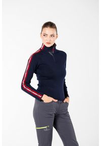 WOOLONA - Sweter turystyczny damski Woolona 100% Merino. Kolor: niebieski. Materiał: wełna. Sport: turystyka piesza