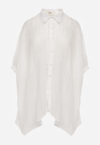 Renee - Biała Nietoperzowa Koszula na Lato ze Zwiewnej Bawełny o Kroju Oversize Caeilla. Kolor: biały. Materiał: bawełna. Sezon: lato. Styl: elegancki, wakacyjny, klasyczny #7