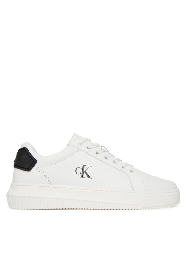 Calvin Klein Jeans Sneakersy Chunky Cupsole Ru Patch Lth YM0YM01296 Biały. Kolor: biały. Materiał: skóra