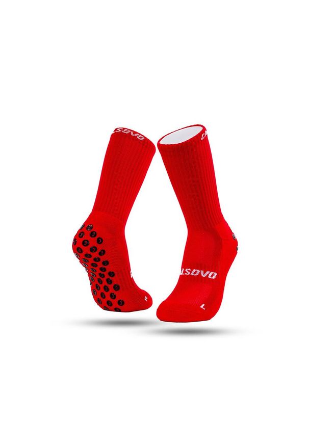 CALSOVO - Skarpetki z gripem - Antypoślizgowe - Jeden rozmiar - Piłka nożna. Kolor: czerwony. Materiał: bawełna, nylon, elastan. Sport: piłka nożna